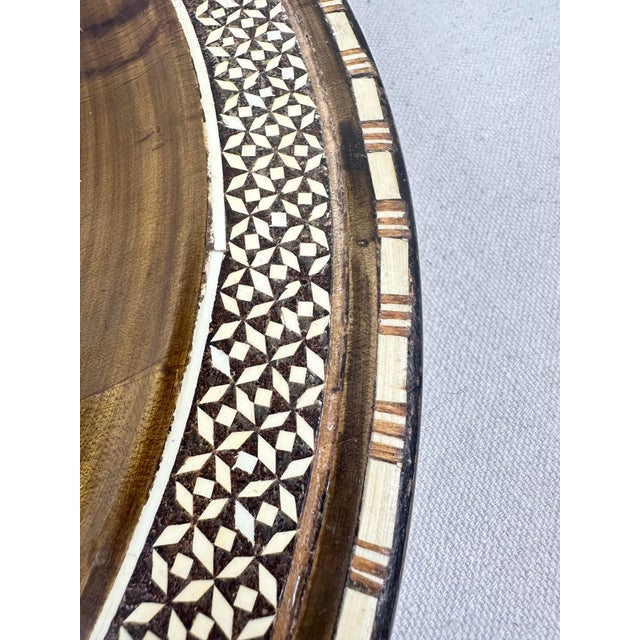 Vintage Inlaid Egyptian Decorative Tray For Sale - Image 4 of 6