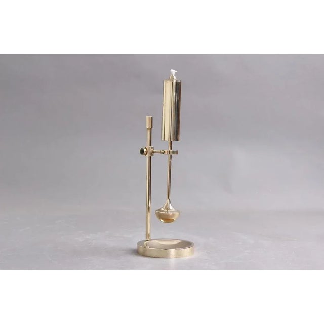 Gold Danish Ship Oil Lamp in Brass with Gyro Suspension, 1970s For Sale - Image 8 of 8