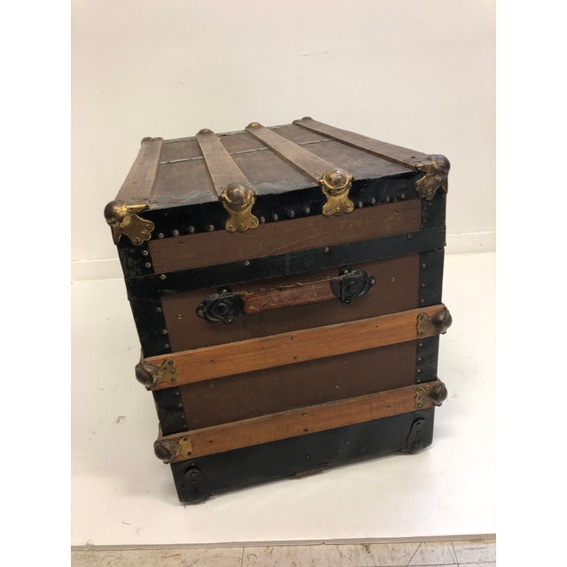 Vintage Rustic Wood Steamer Trunk Chairish
