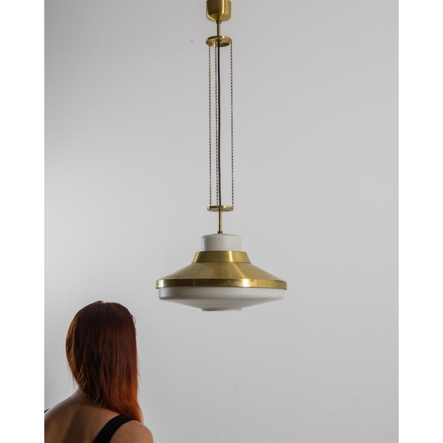 Brass 1970s Czech Brass Pendant Lamp For Sale - Image 8 of 13