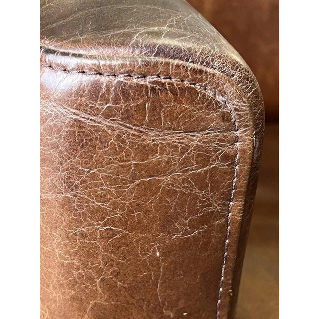 Cigar Brown Leather Aviator Club Armchair For Sale - Image 17 of 18