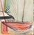 MCM painting on paper by artist Robert Colborne (1931-2002) . Signed lower right, estate stamp on the back. Colborne...
