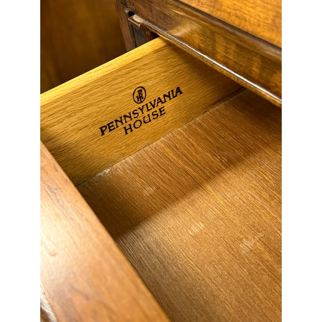 Vintage Pennsylvania House Solid Cherry Block Front Secretary Desk For Sale - Image 10 of 12