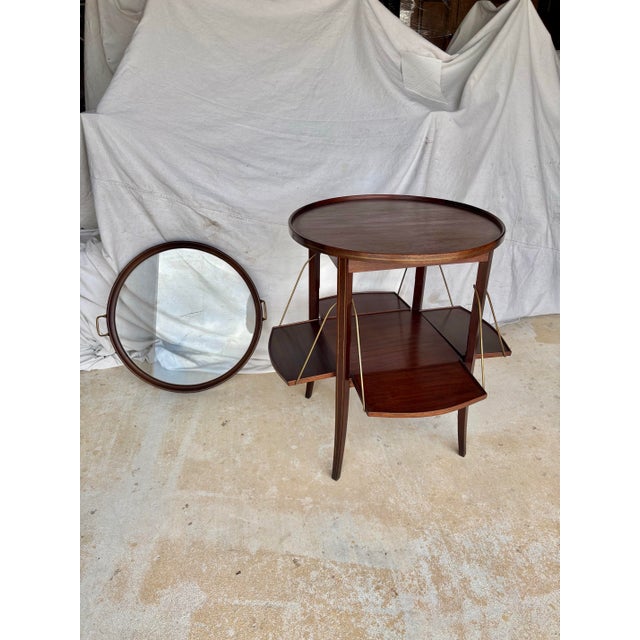 Early 20th Century French Walnut and Brass Inlay Tea Table For Sale - Image 11 of 13