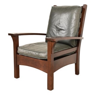 Stickley Mission Oak Arts & Crafts Lounge Chair For Sale