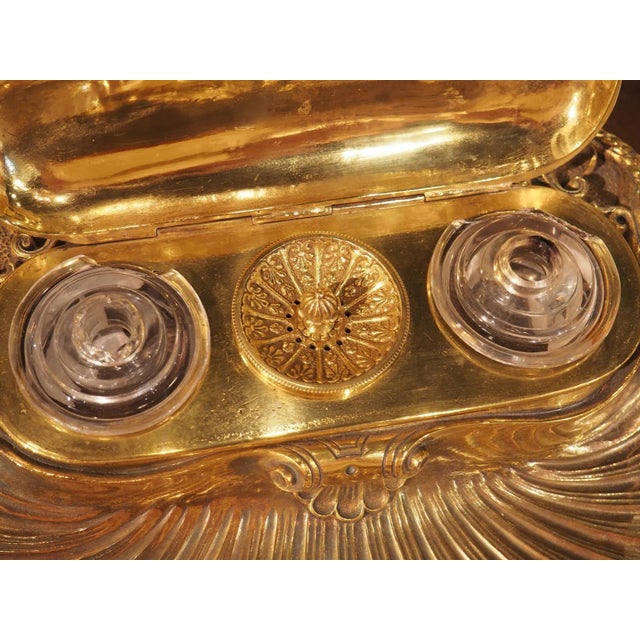 Napoleon III Gilt Bronze Inkwell From France, C. 1840 For Sale - Image 11 of 12