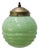French Green Reeded Glass Clichy Pendant Lamp For Sale
