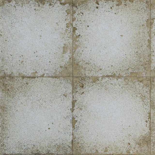 Zoffany Lustre Tile Wallpaper in Silver For Sale