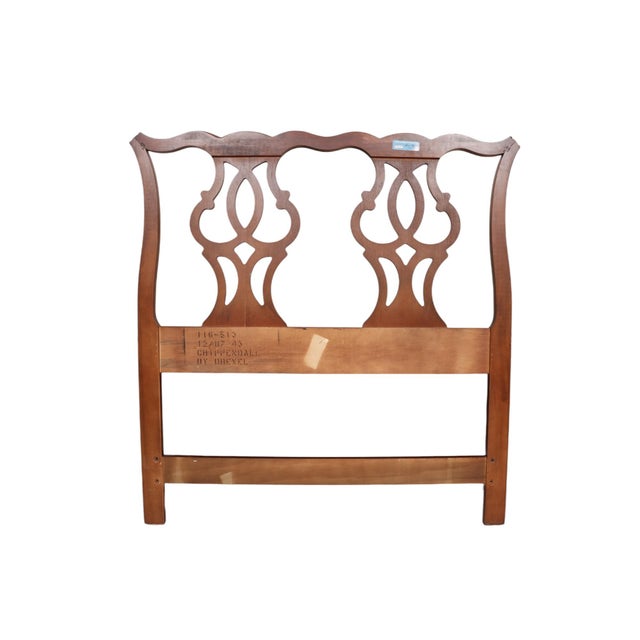 Brown Chippendale Style Twin Headboards by Drexel - A Pair For Sale - Image 8 of 10