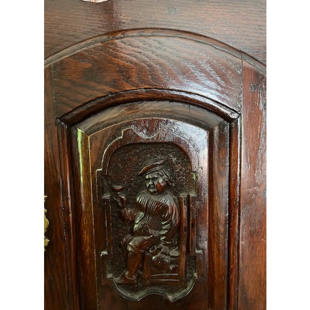 19thC Renaissance Revival Carved Oak Cupboard For Sale - Image 9 of 12