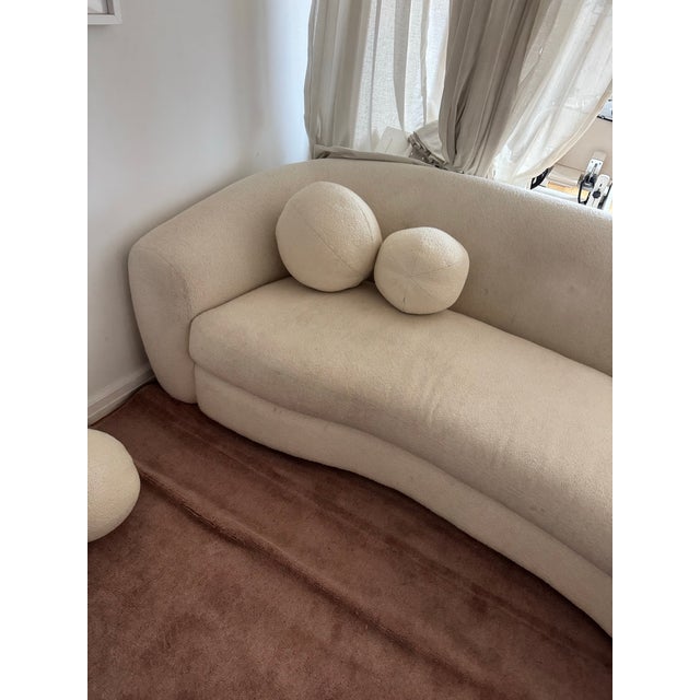 Restoration Hardware Rh Restoration Hardware Sylvain Curved Sofa in Cream For Sale - Image 4 of 6