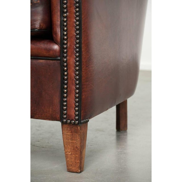 Vintage Sheepskin Club Armchair For Sale - Image 12 of 13
