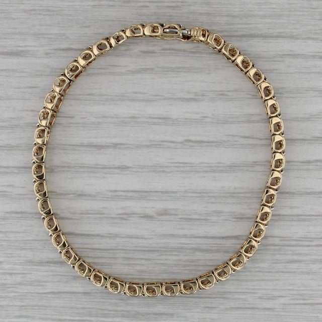 1.75ctw Diamond Tennis Bracelet 14k Yellow Gold 7.5" 6mm For Sale - Image 4 of 8