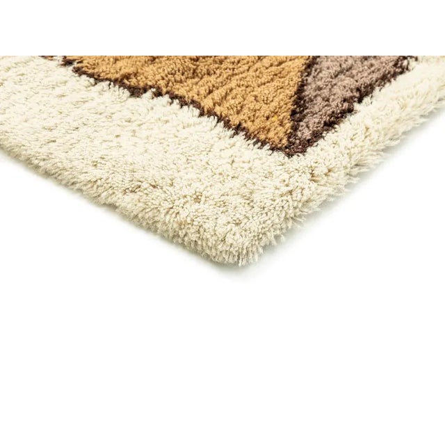 Vintage Cream and Brown Patterned Rug, 1970s For Sale - Image 10 of 13