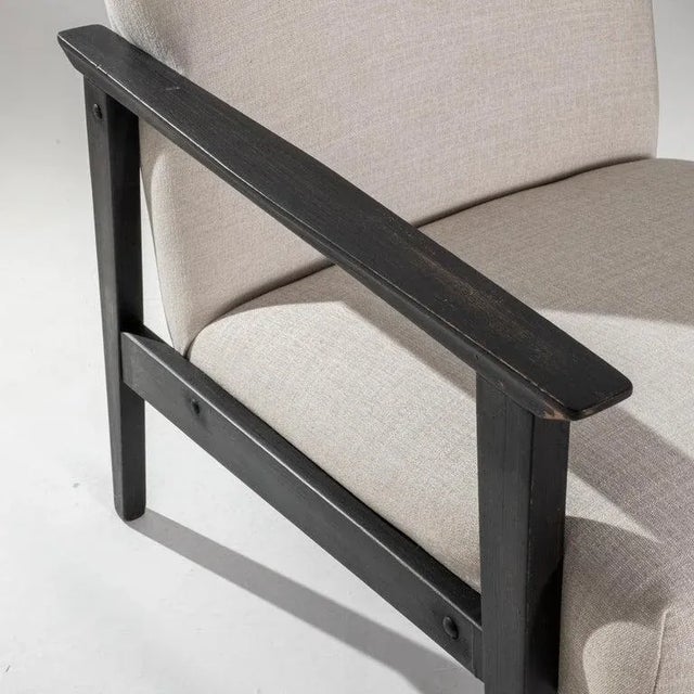 1960s Czech Geometric Wooden Armchair For Sale - Image 10 of 13