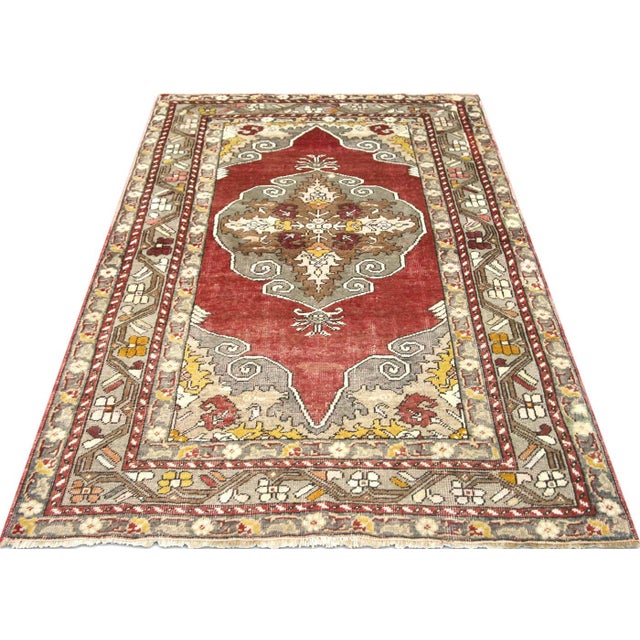 1960s Turkish Oushak Rug For Sale In Los Angeles - Image 6 of 6