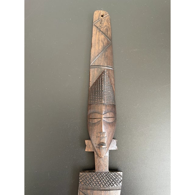 Hand Carved African Ebony Wood Sculptural Wall Hanging For Sale In Las Vegas - Image 6 of 8