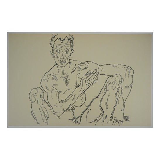 After Egon Schiele, Nude Self-Portrait, Lithograph For Sale