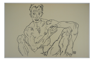 After Egon Schiele, Nude Self-Portrait, Lithograph