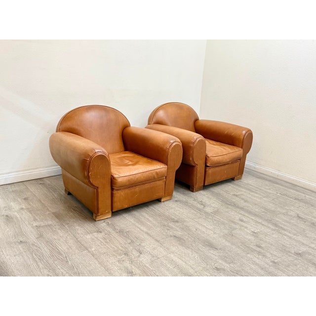 Pair of Vintage Leather Chairs For Sale - Image 4 of 10