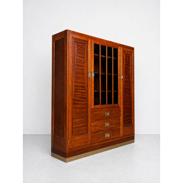 Brown Art Nouveau Bookcase by Julius & Josef Herrmann For Sale - Image 8 of 9