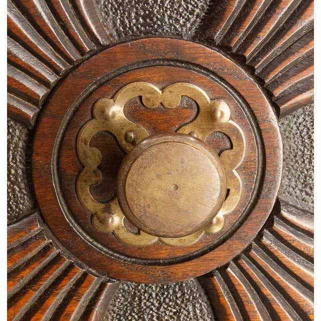 Vintage French Neogothic Style Oak & Wrought Iron Buffet, 1960s For Sale - Image 13 of 14