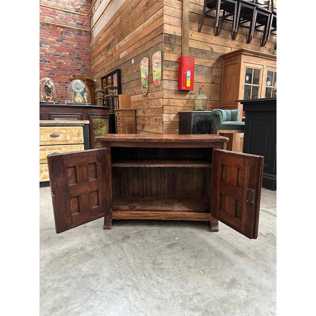 1950s 2 Door Brutalist Elm Cabinet For Sale - Image 5 of 10