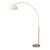 1960s Morelli Mid Century Brass Floor Lamp - 92" Modern Arc Lamp, Oval Lucite Shade, Dimmable For Sale