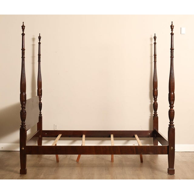 Ethan Allen Georgian Court Cherry King Four Poster Bed Frame For Sale - Image 16 of 18