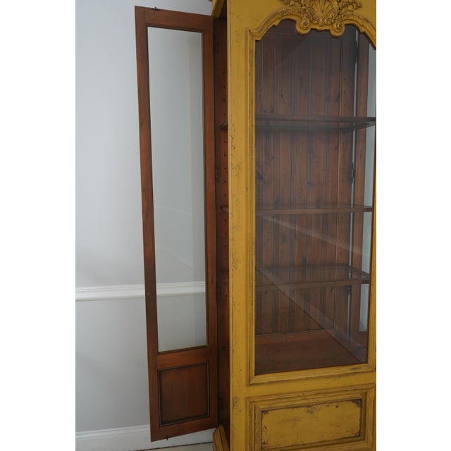 Habersham Furniture Habersham Painted Distressed Finish Country French Display Cabinet For Sale - Image 4 of 16