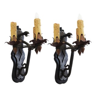 Wrought Iron Sconces, 1930s, Set of 2 For Sale