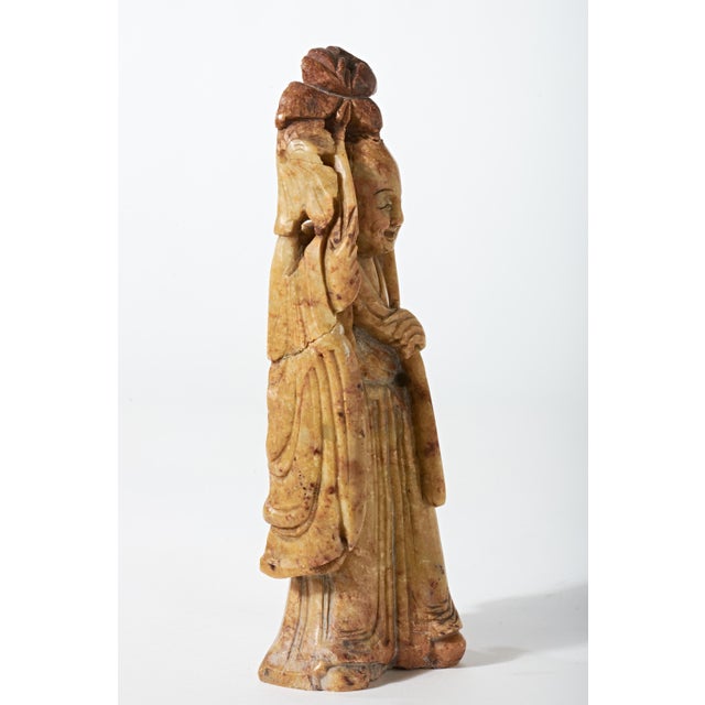Early 20th Century Carved Jade Sculpture of Smiling Chinese Wise Man For Sale - Image 4 of 16