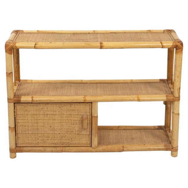 Mid-Century Modern Cabinet Shelf in Rattan and Bamboo, Italy, 1970s For Sale - Image 14 of 14