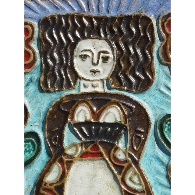 Modern Modern Rustic Ceramic Brittany Woman Portrait, France, 1970 For Sale - Image 3 of 10