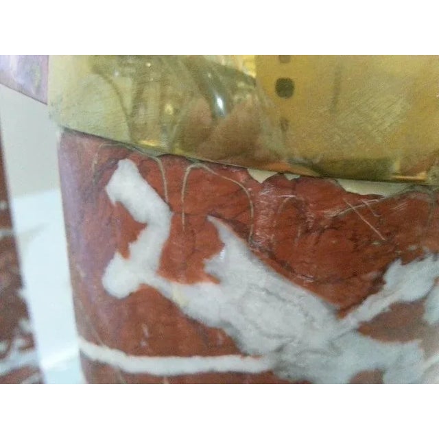 Karl Springer Style Marble Console Table For Sale - Image 9 of 12