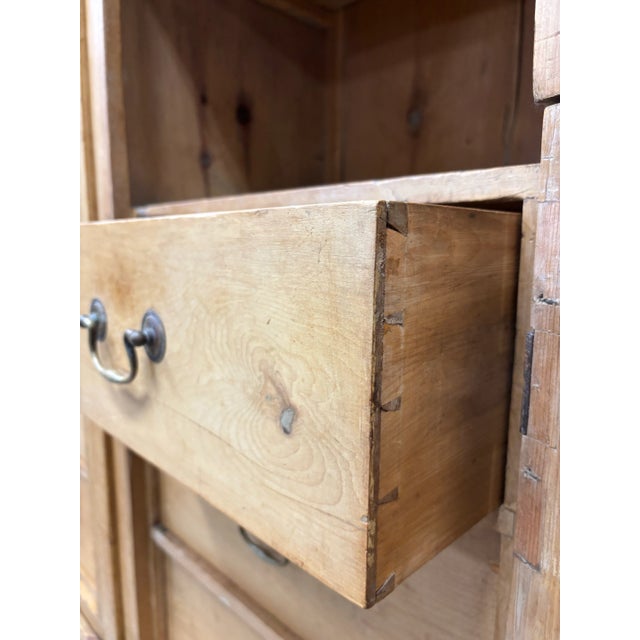 English Antique English Pine Housekeepers Cupboard For Sale - Image 3 of 8