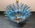 Luxury and genuine murano glass chandelier. Hand made in murano. It made by 82 murano blue and turquoise glasses, two...