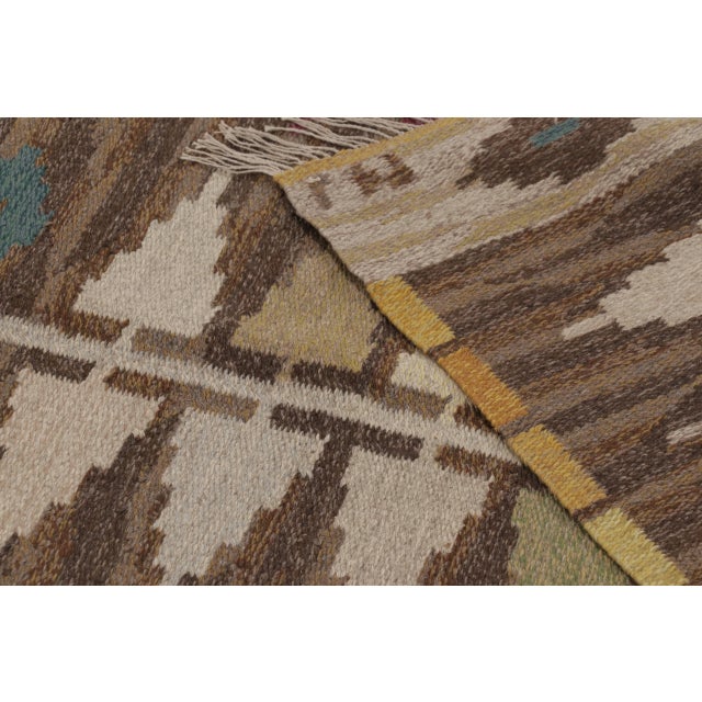 Textile Vintage Swedish Kilim With All-Over Geometric Play in Earthy Tones - Rug & Kilim For Sale - Image 7 of 7