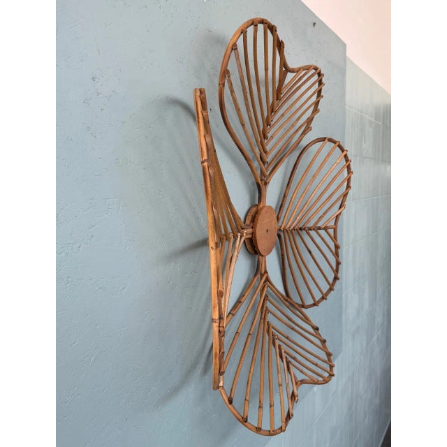 Vintage Bamboo Flower Wall Decor Decoration, 1970s For Sale - Image 9 of 11