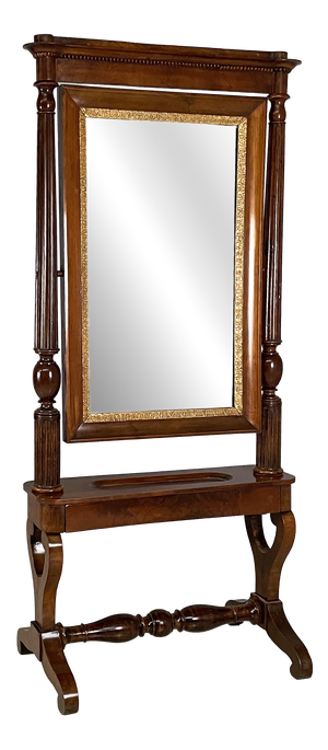 Empire Italian Self-Supporting Floor Mirror in Wood, 1850s