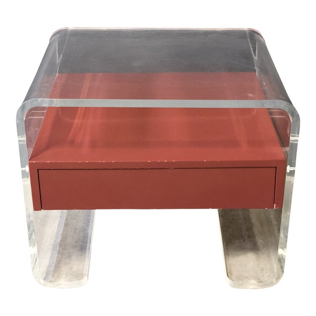 Lucite Side Table With Drawer Chairish