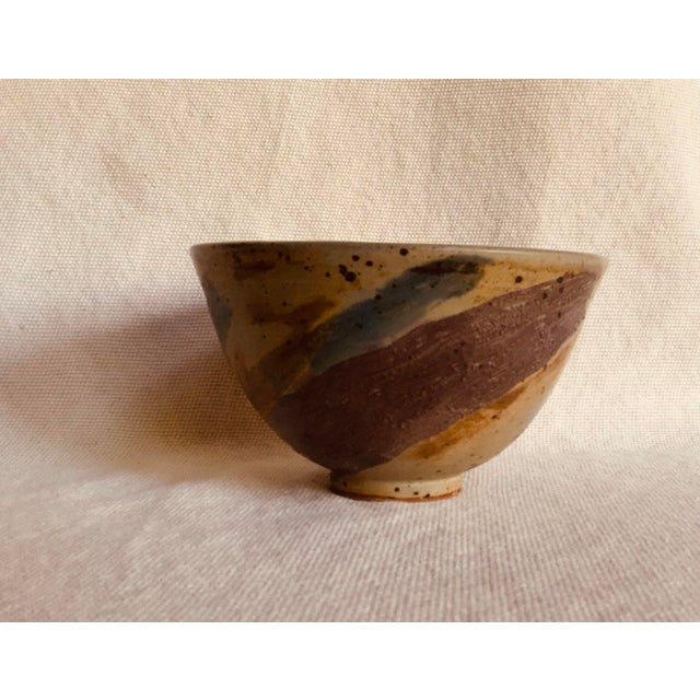 Hand-Painted Stoneware Bowl With Copper Glaze For Sale - Image 10 of 12