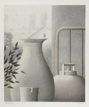 Kipniss "Interior With Cup and Kettle" Lithograph