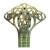 Rhinestone and Celluloid Art Deco Comb - Hair comb - green comb - scroll comb - hairstyle - blue rhinestone comb - celluloid comb - wedding For Sale