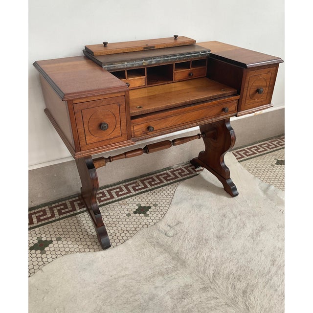 Traditional Antique Spinet Secretary/Desk Attr. To Hekman For Sale - Image 3 of 16