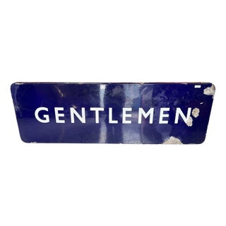 Vintage Enamel British Railways Gentlemans Sign, 1940s For Sale