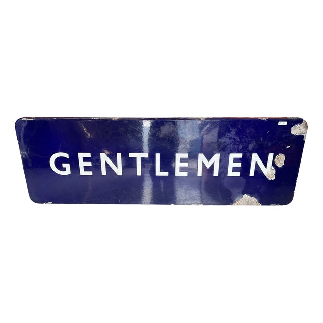 Vintage Enamel British Railways Gentlemans Sign, 1940s For Sale