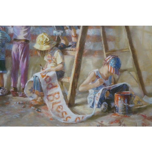 Kathryn Fincher the Dream Keepers American Flag 911 Tribute Lithograph Print 34" For Sale - Image 12 of 13