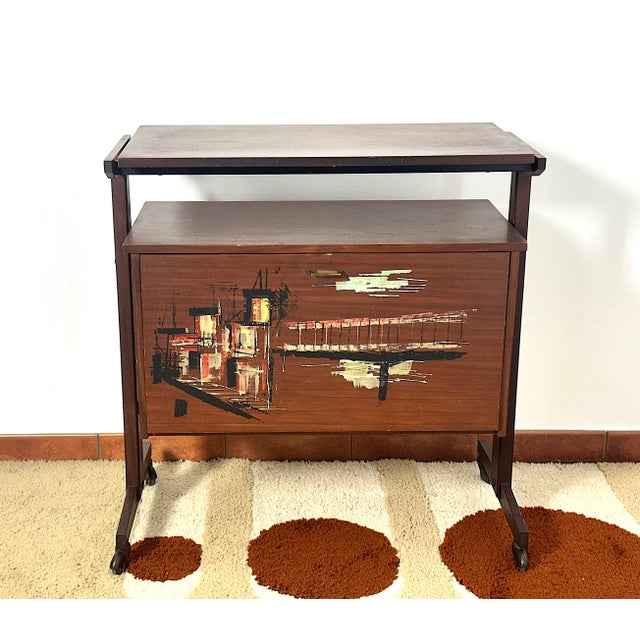 Mid-Century Modern Vintage Mobile Bar Cart, Italy, 1960s For Sale - Image 3 of 14