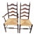 Early 19th Century Early Provençal Ladderback His and Her Pair of Chairs With Rush Seating For Sale